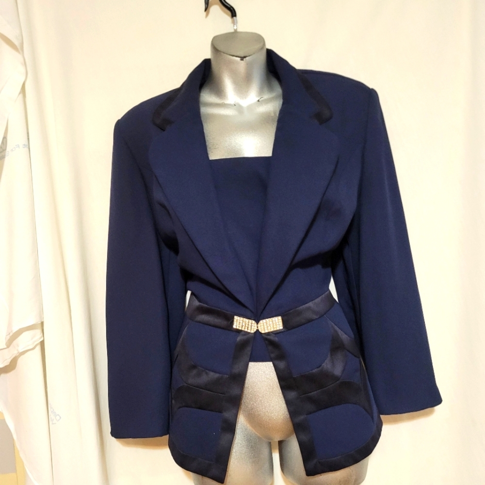 Stella Louise Vintage 50s Navy Blue  Blazer Jacket 16